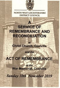 Read more about the article Coalville, Leicestershire Remembrance Service
